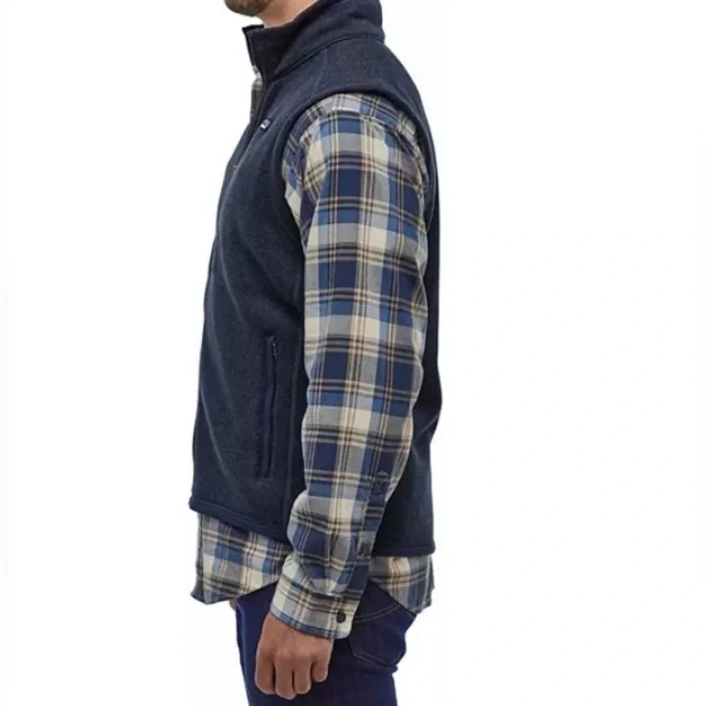 Patagonia Mens Blue Full-Zip Mock Neck Better Fleece Vest Size L Outdoor Hiking